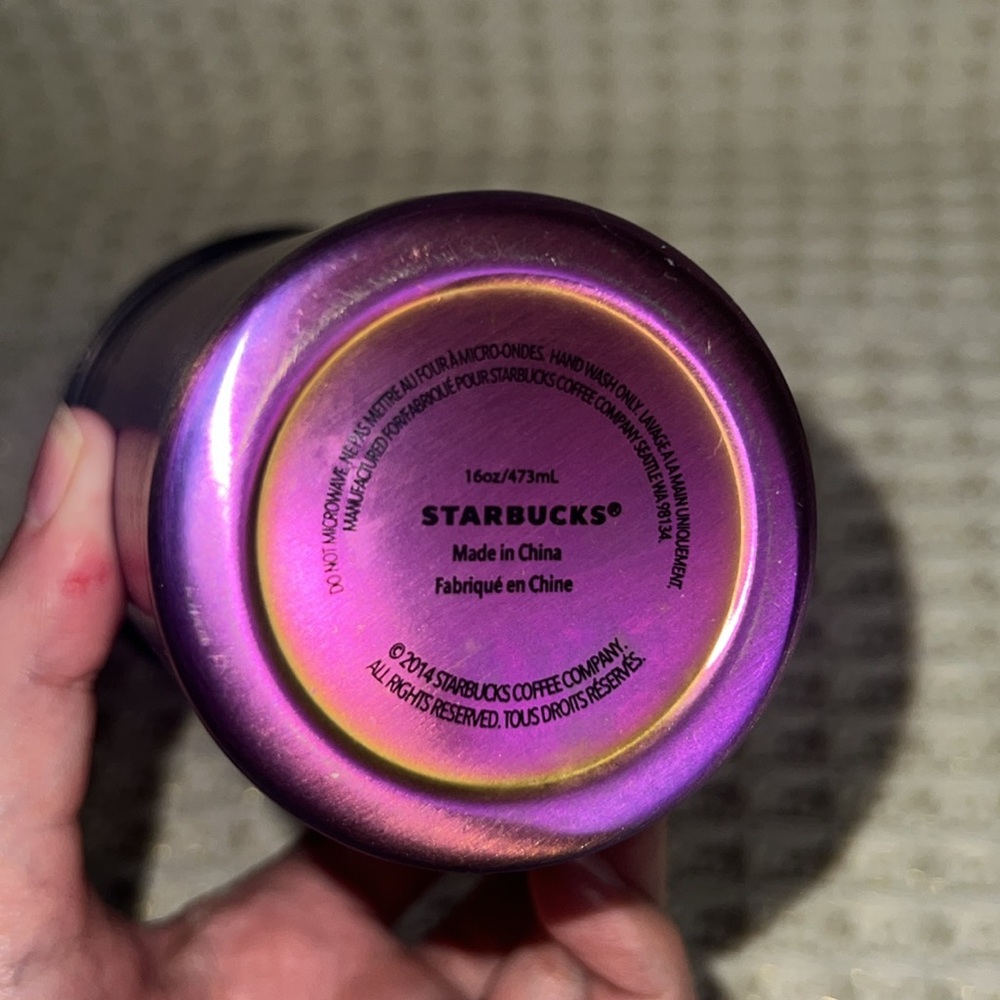 Starbucks Iridescent Blue Purple Stainless Steel Cold Tumbler 16oz RARE HTF - Picture 5 of 9